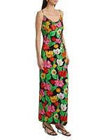 Tulip Rosette Cowlneck Cocktail Dress