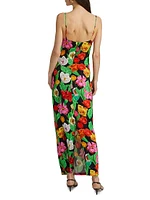 Tulip Rosette Cowlneck Cocktail Dress
