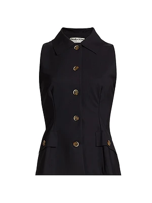 Sumio Jersey Sleeveless Blazer Top