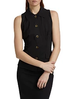 Sumio Jersey Sleeveless Blazer Top
