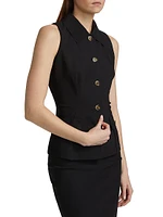Sumio Jersey Sleeveless Blazer Top