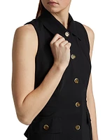 Sumio Jersey Sleeveless Blazer Top