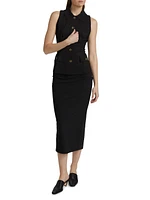 Sumio Jersey Sleeveless Blazer Top