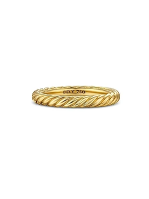 Cable Band Ring 18K Yellow Gold, 2.8MM