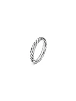 Cable Band Ring Sterling Silver, 3.4MM