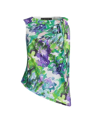 Ayame Origami Watercolor Asymmetric Top