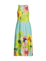 Ophelia Floral Seamed Fit & Flare Midi-Dress