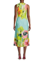 Ophelia Floral Seamed Fit & Flare Midi-Dress