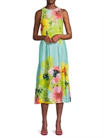 Ophelia Floral Seamed Fit & Flare Midi-Dress