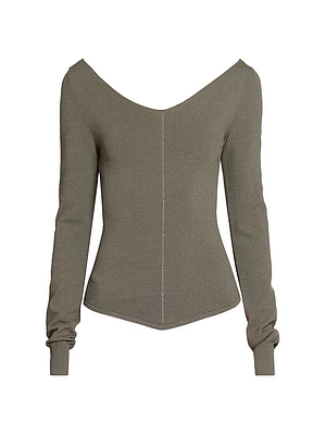 Crêpe Wide V-Neck Top