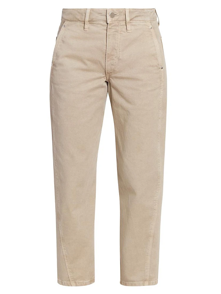 Twisted Cotton Slim-Fit Pants