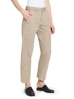 Twisted Cotton Slim-Fit Pants