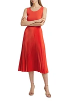 The Mave Pleated Mixed-Media Sweaterdress