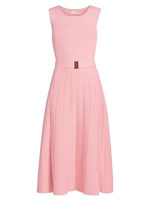 The Sumner Belted Knit Fit & Flare Midi-Sweaterdress
