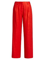 The Simone Linen-Blend Wide-Leg Pants