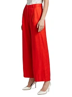 The Simone Linen-Blend Wide-Leg Pants
