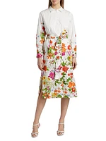 The Juliana Sky Jardin Floral Cotton Poplin Shirtdress