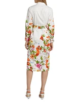 The Juliana Sky Jardin Floral Cotton Poplin Shirtdress