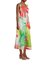 Usami Printed Plunging V-Neck Maxi Dress
