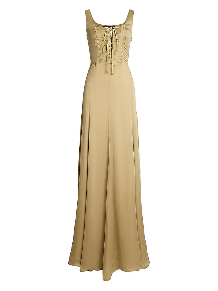 Julie Silk Charmeuse Corset Gown