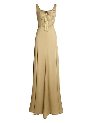 Julie Silk Charmeuse Corset Gown