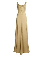 Julie Silk Charmeuse Corset Gown