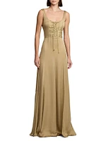 Julie Silk Charmeuse Corset Gown