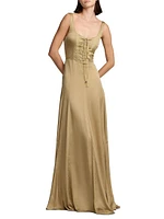 Julie Silk Charmeuse Corset Gown