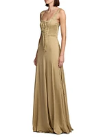 Julie Silk Charmeuse Corset Gown