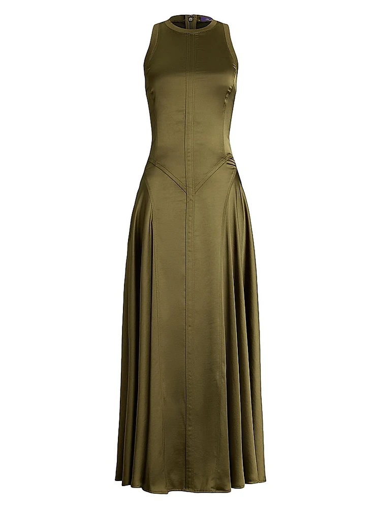 Sienna Satin Sleeveless Midi-Dress
