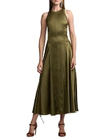 Sienna Satin Sleeveless Midi-Dress