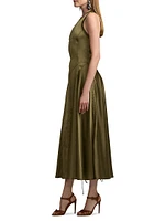 Sienna Satin Sleeveless Midi-Dress