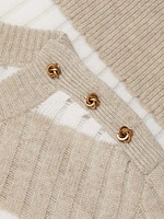 Alfeo Striped Wool-Cashmere Crop Sweater