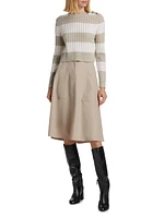 Alfeo Striped Wool-Cashmere Crop Sweater