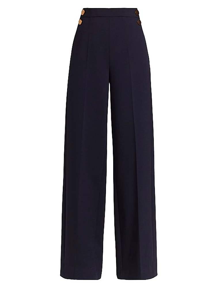 Polonia Stretch-Wool Wide-Leg Pants