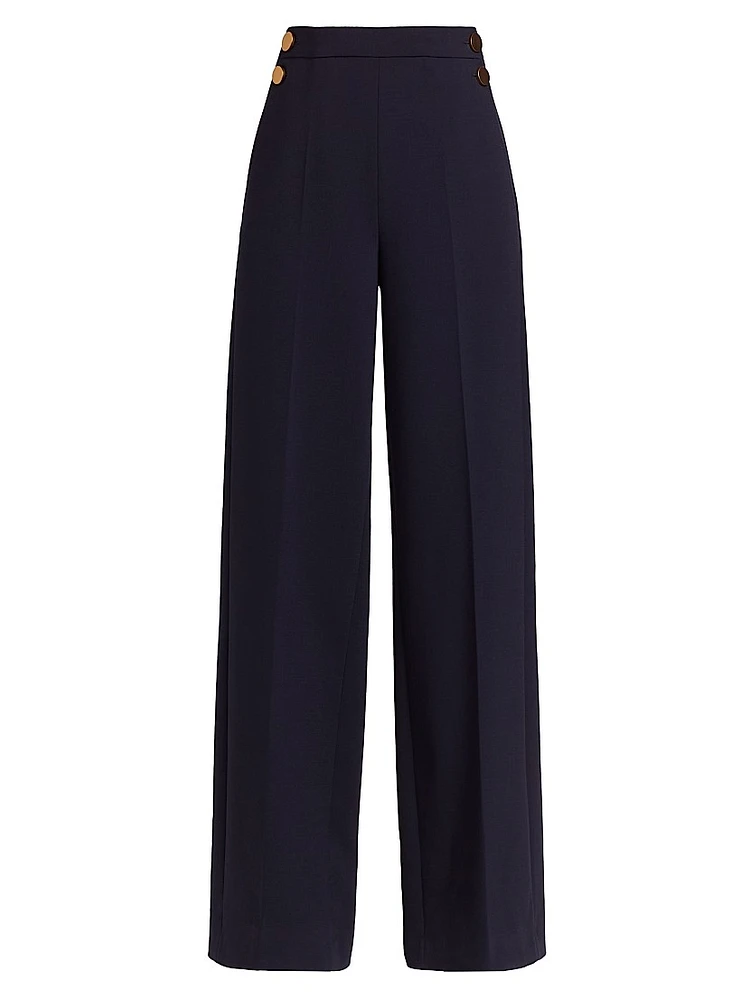 Polonia Stretch-Wool Wide-Leg Pants