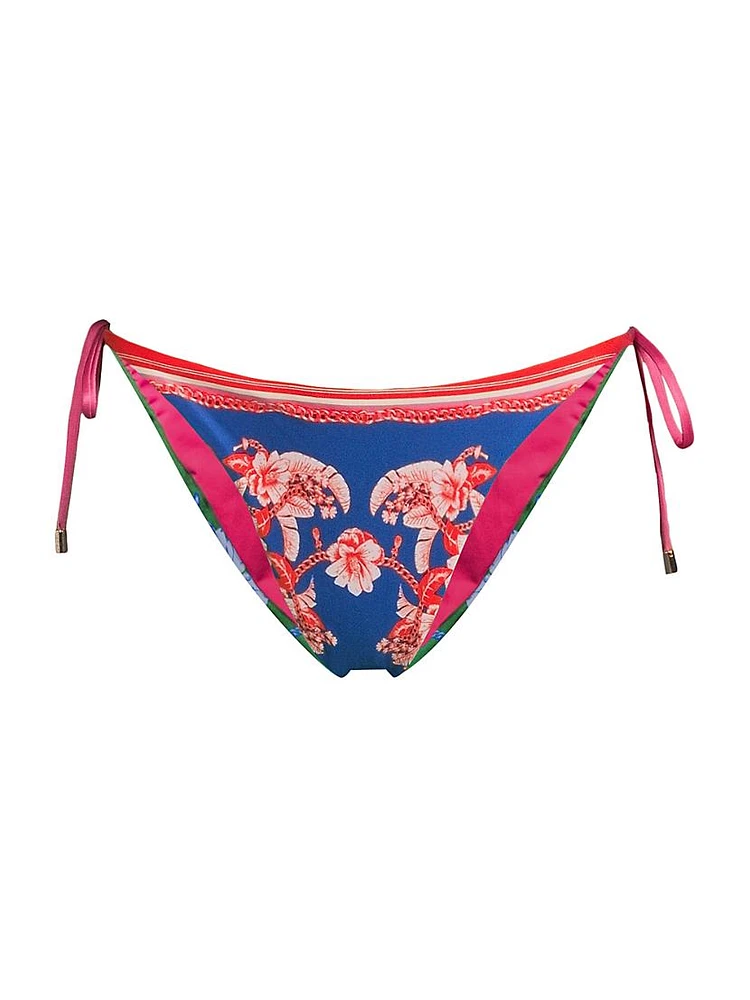 Floral Mixed Scarves Bikini Bottom