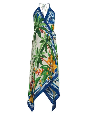 Tropical Destination Handkerchief Cover-Up Maxi Dress