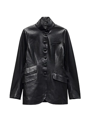 Slade Leather Long Blazer