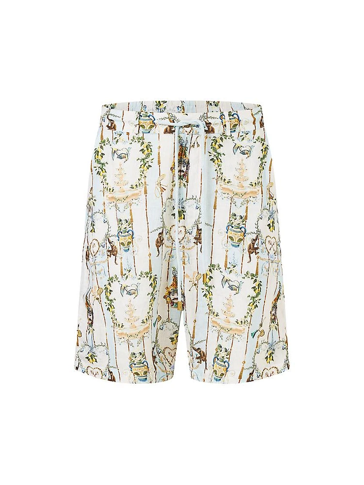 Camilla x White Lotus Printed Linen Shorts