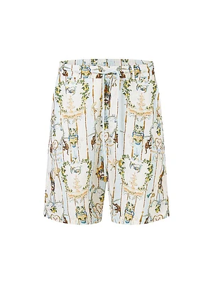 Camilla x White Lotus Printed Linen Shorts