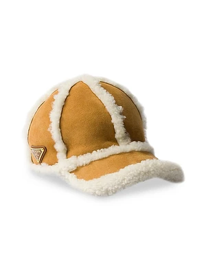 Suede Shearling Baseball Cap