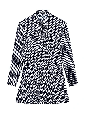 Check Print Pleated Minidress