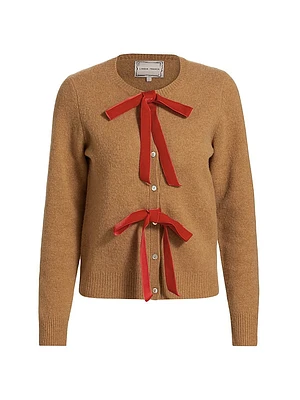 Olivia Bow-Embellished Wool Cardigan