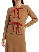 Olivia Bow-Embellished Wool Cardigan