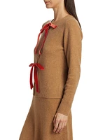 Olivia Bow-Embellished Wool Cardigan