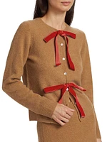 Olivia Bow-Embellished Wool Cardigan