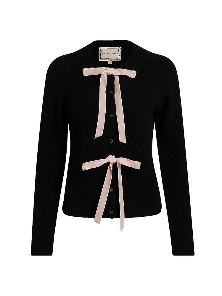 Olivia Bow-Embellished Wool Cardigan