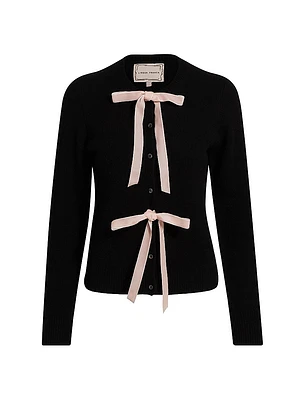 Olivia Bow-Embellished Wool Cardigan