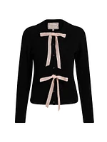 Olivia Bow-Embellished Wool Cardigan